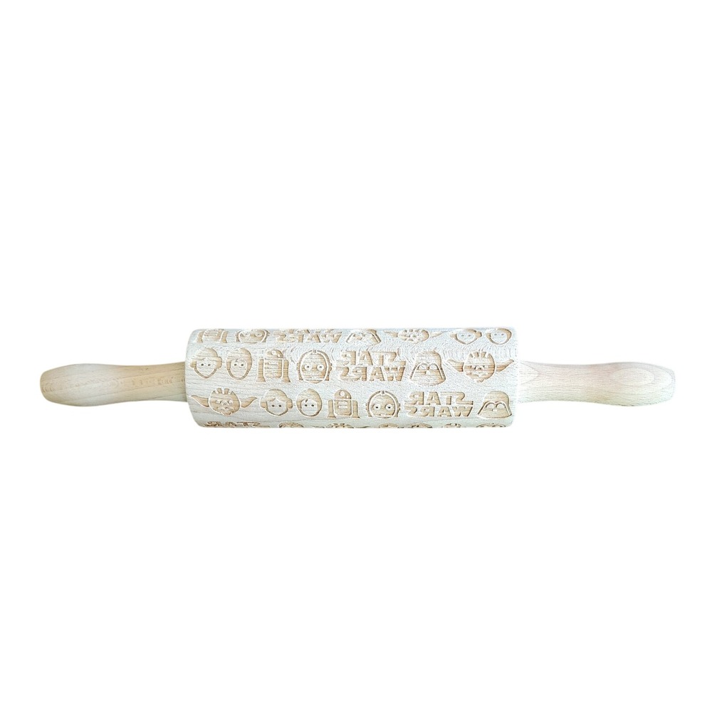 Star Wars Wooden Embossing Rolling Pin Engraved Characters Kitchen Decor